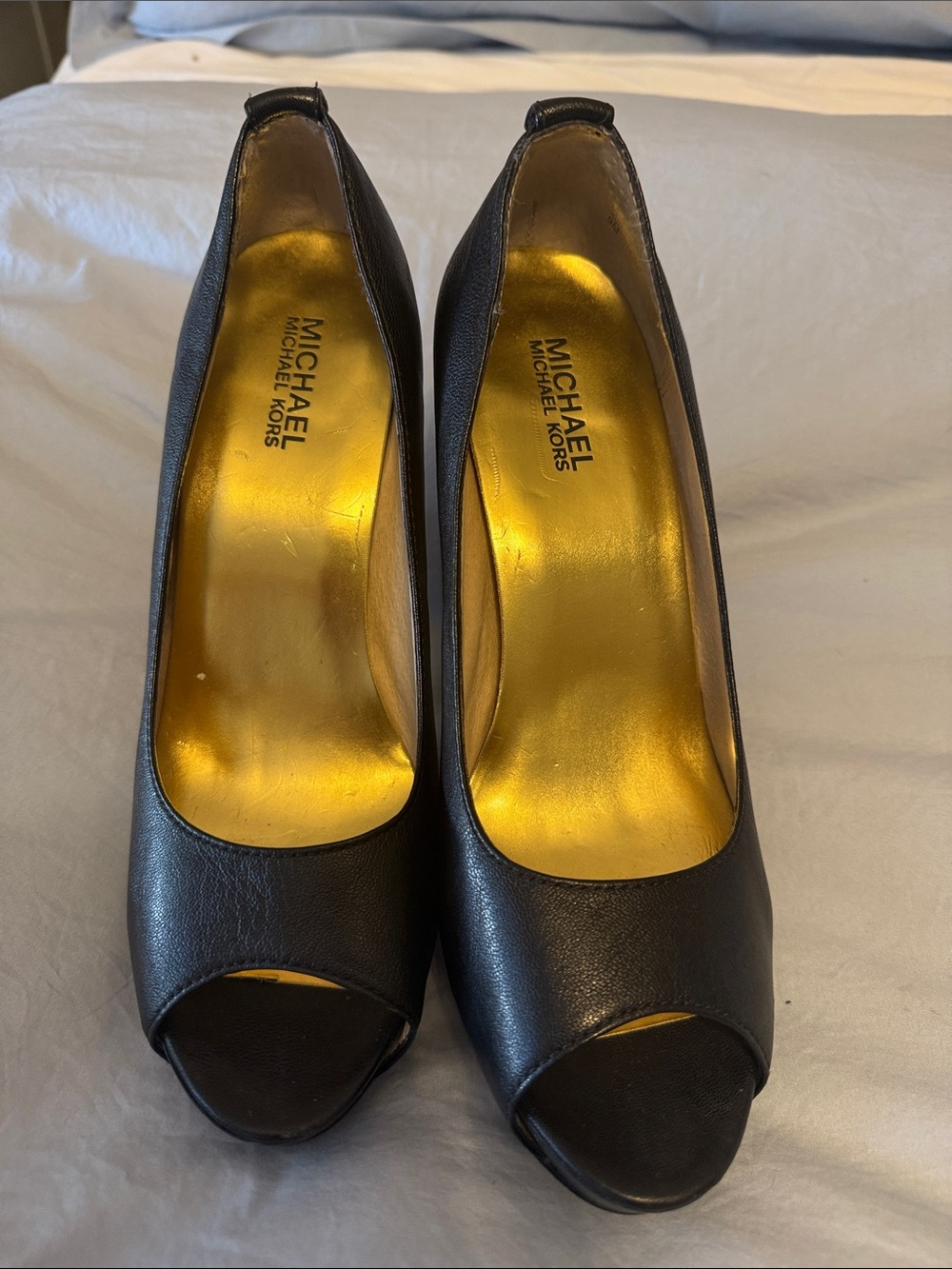 Michael Kors Black Peep-Toe Stiletto Pumps - Picture 3 of 3